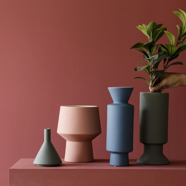 ddmygifts Morandi Colored Matte Designer Sample Room Dry Flowers Ins Nordic Ornament Ceramic Vase A