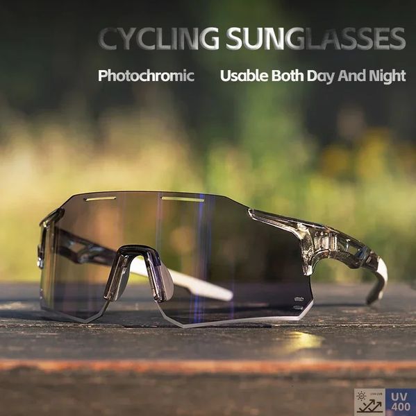 Pochromic Cycling Glasses Men MTB Cycling Sunglasses Women Road Bike Eyewear UV400 Outdoor Sports Running Glasses 250107