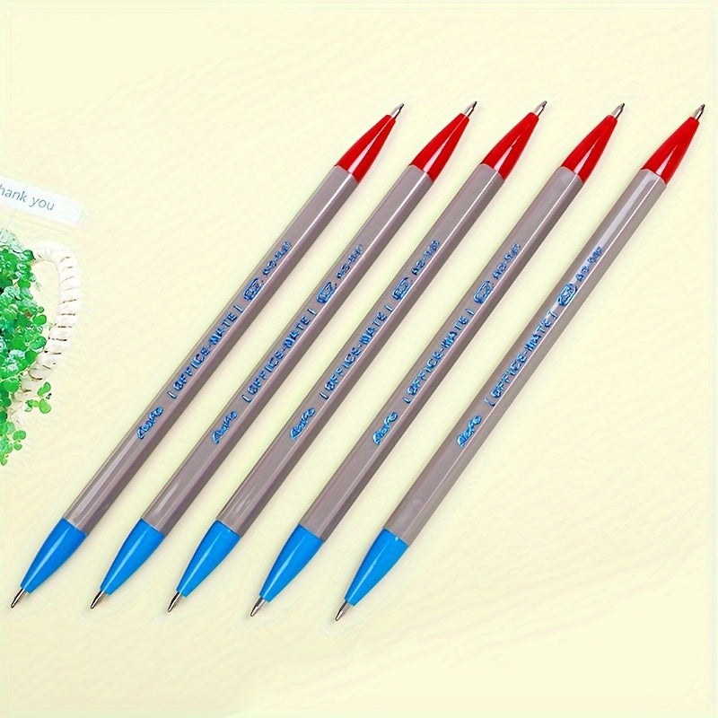 TEMU 12pcs Of Red And Blue Dual-head Round Ballpoint Pens, 0.7mm Atomic Pens, Creative And Writing, Classic Dual--based Pens