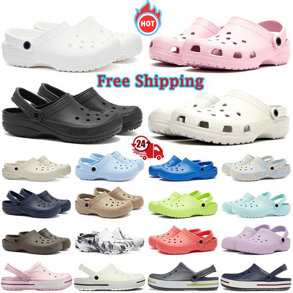 Free Shipping womens designer clogs Sandals shoes black white baby blue slippers slides classic mens triple black Waterproof Shoes Nursing H