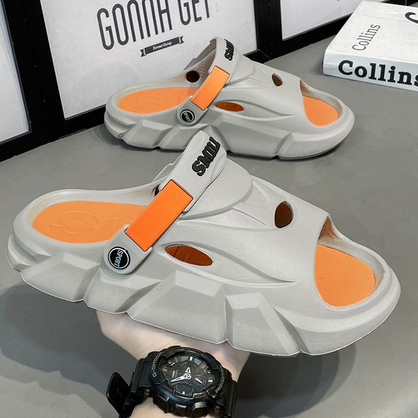 Slippers men to wear outdoors in summer sports beach shoes couples new anti slip flip flops with contrasting colors for casual mens sandals