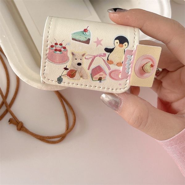 Cake House Penguin Suitable Pro2 Bluetooth Wireless 1-2-3 Generation Earphone Flip Cover for Women