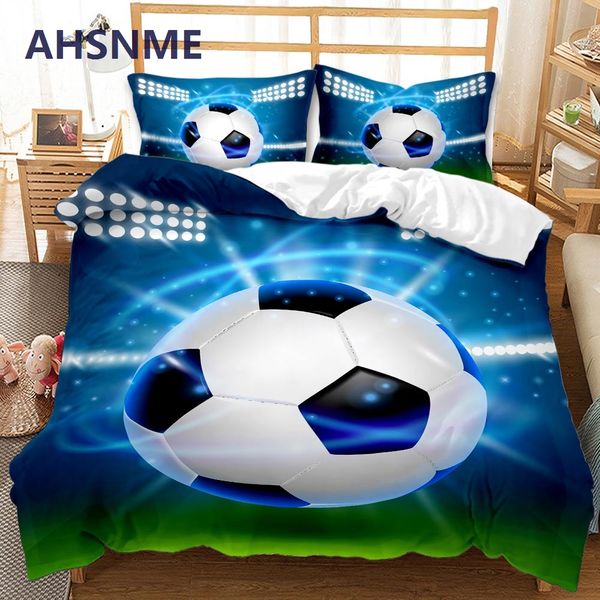 AHSNME Dazzling Football Duvet Cover 3D Ball Bedding Set Quilt Cover Sets 2-3pcs parure de lit 2 personnes jogo de cama