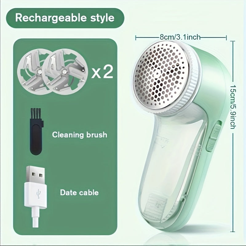 TEMU Electric Fabric Shaver & Lint Remover With 3-leaf Blades - -like Portable (no Cord) Handheld Clothes Shaver For Sweaters, Furniture, Pet Hair