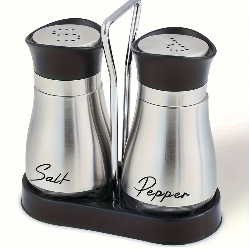 TEMU 2 Jars Of Salt And Pepper With Stand, Seasoning Bottles Of Salt And Pepper, For Outdoor Gifts, Christmas Gifts, And Kitchen Supplies