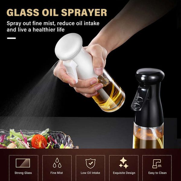 Spray 200Ml Glass BBQ Olive Cooking Kitchen Baking Tools Sprayer Empty Bottle Vinegar Oil Dispenser Salad Travel Picnic Tool er