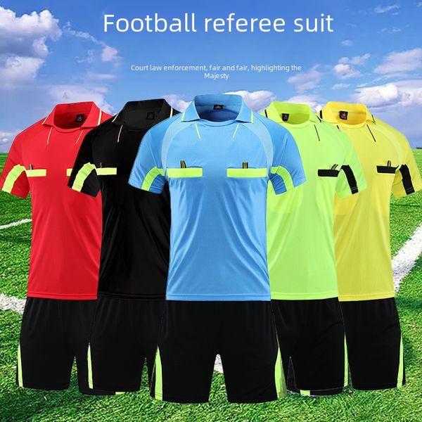 Football Referees Suit Short-sleeved Adult Mens and Womens Game Equipment Football Game Referees Jersey Equipment