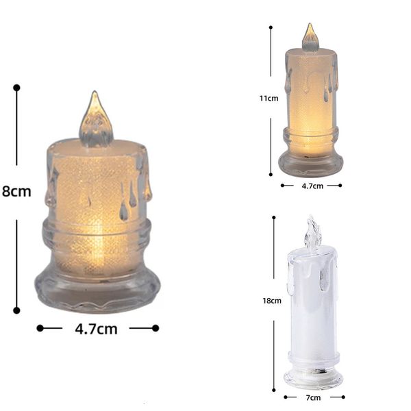 New New LED Crystal Led Flameless Operated Pillar With Realistic Flame Light Desk Lamp Decorative Candles