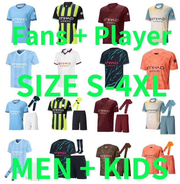 23 24 25 Man City HAALAND GREALISH soccer jerseys 2024 2025 DE BRUYNE FODEN GUNDOGAN RODRIGO DOKU football shirts aldult Men kids kit Boys y