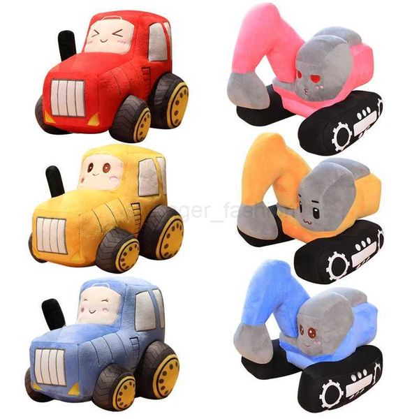 Simulation Tractor Excavator Plush Toys Kawaii Car Dolls Stuffed Soft Vehicle Pillow Creative Christmas Birthday Gift for KidsB270720