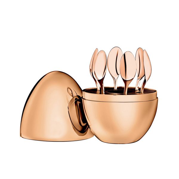 Home Furnishings Artistic Egg Case By Mood Coffee 6-Piece Espresso Spoons Set Hypebeast Collection Wedding Banquet Party Accessories Holiday