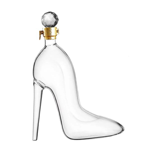 Bar Tools 375ml High Heels Shoes Shaped Whisky Decanter Glass Crystal Merlot Rum Vodka Wine Bottle Liquor Dispenser 231206