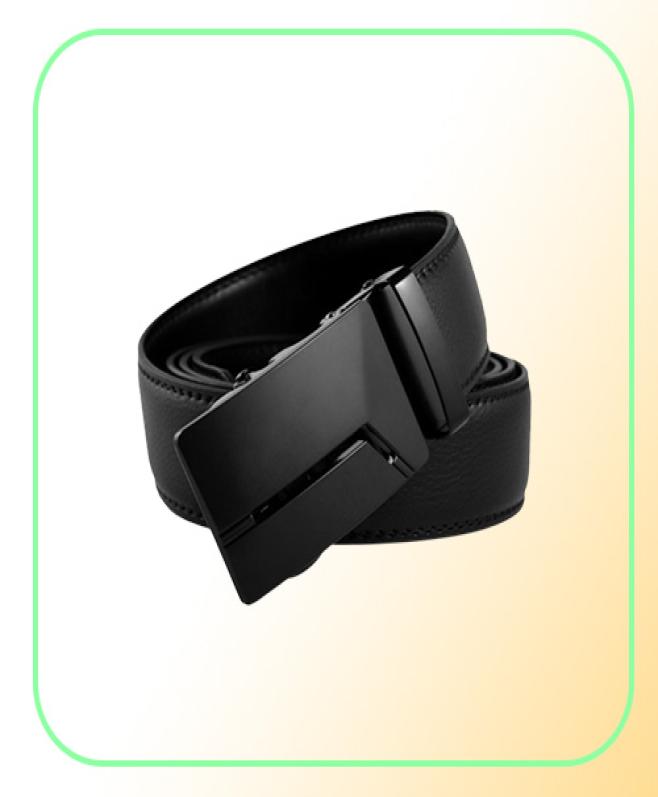 Belts Men039S Belt Genuine Leather Cowskin Waistband Suspenders Man Gift Black Stretch Buckles For Suit Ratchet2554598