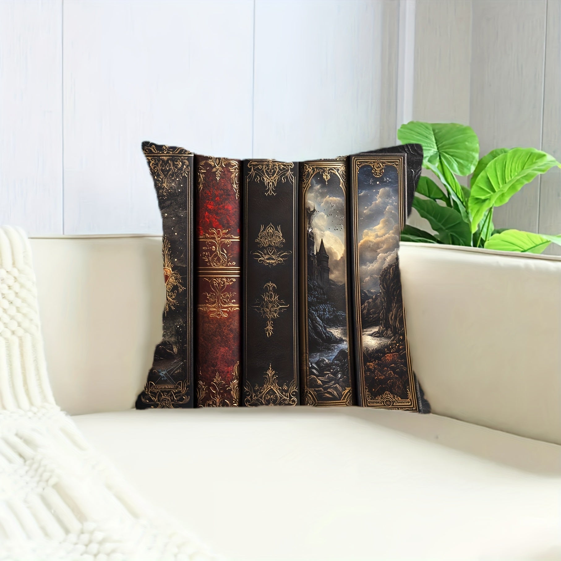 TEMU 1pc Classic Literature Book Cover Pillowcase, Machine Washable, Single-sided Print, 100% Polyester, Zipper Closure, Short Plush Material,