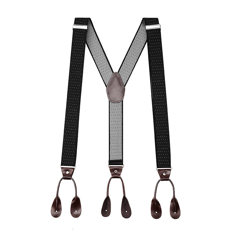 Suspenders Width Suspenders For Men Brown PU Synthetic Leather Trimmed Button Y Back Men Fashion Suspenders Pant Braces Dad Gift 230717