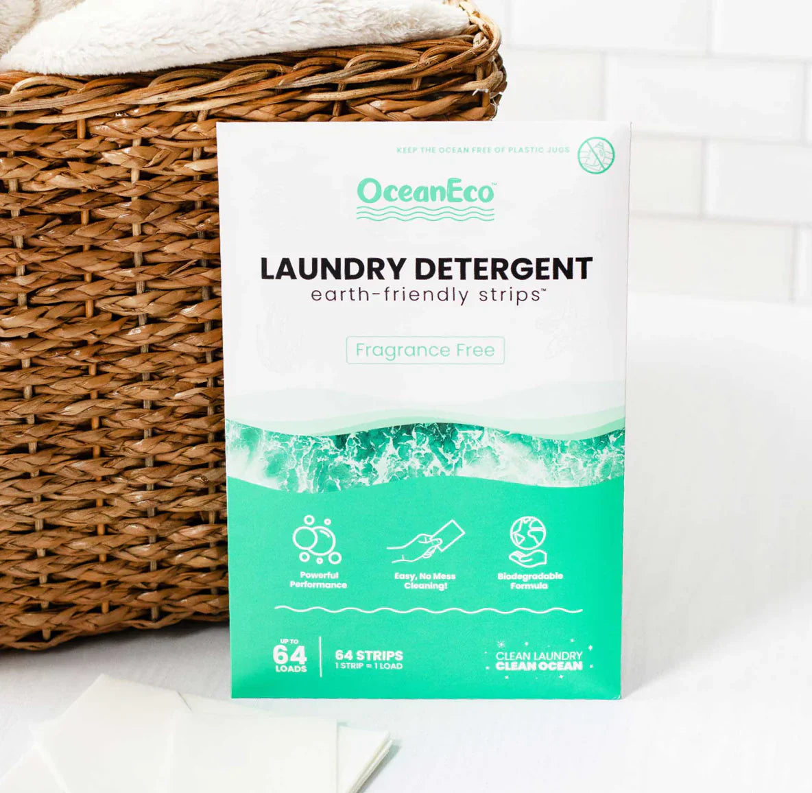 OceanEco&trade; Earth-Friendly Laundry Detergent Strips - Fragrance Free
