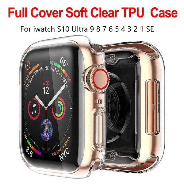 TPU Clear Watch Cases for Apple Smartwatch 10 Ultra 9 8 7 6 5 4 3 2 1 SE Ultra Slim Full covered Protective Cover Compatible with iWatch 41