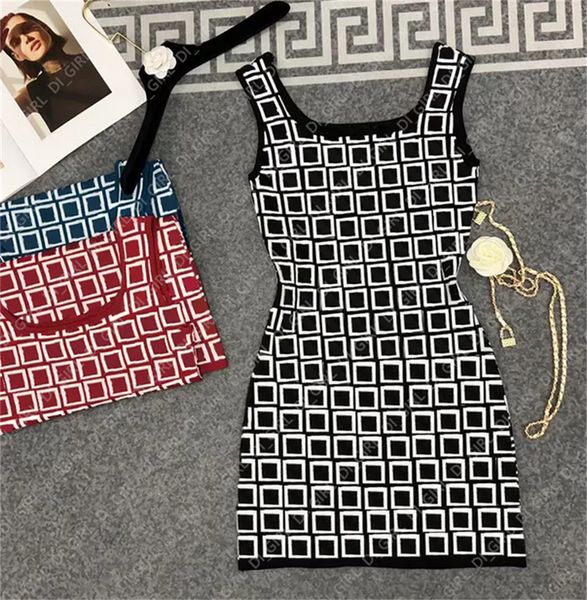 Women&#039;s Sweaters Dress Womens Knitted Vest Skirt Letter Print Dresses Fashion Casual Sleeveless Skirts Short Sleeve Sweater Coat