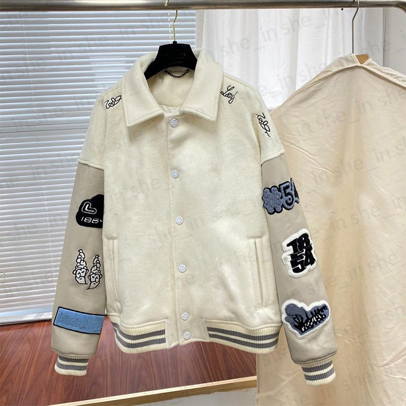 Designer Mens Jackets Woman Fashion Varsity Jacket Casual Loose Leather Coat Luxury Classic Letter Outerwear Coats Man Womens Tops 23FW S-XL