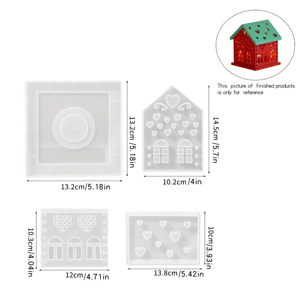 TEMU Dtoho 4pcs Silicone Mold Set For Candle Holders - Handmade Resin, Plaster, And Polymer Clay Casting Molds For Decoration, Power-free Crafting