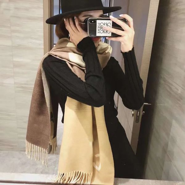 Designer winter Poncho Shawl Cashmere Scarf for Women Fashion Pashmina Wraps Thick Warm Female Blanket gift