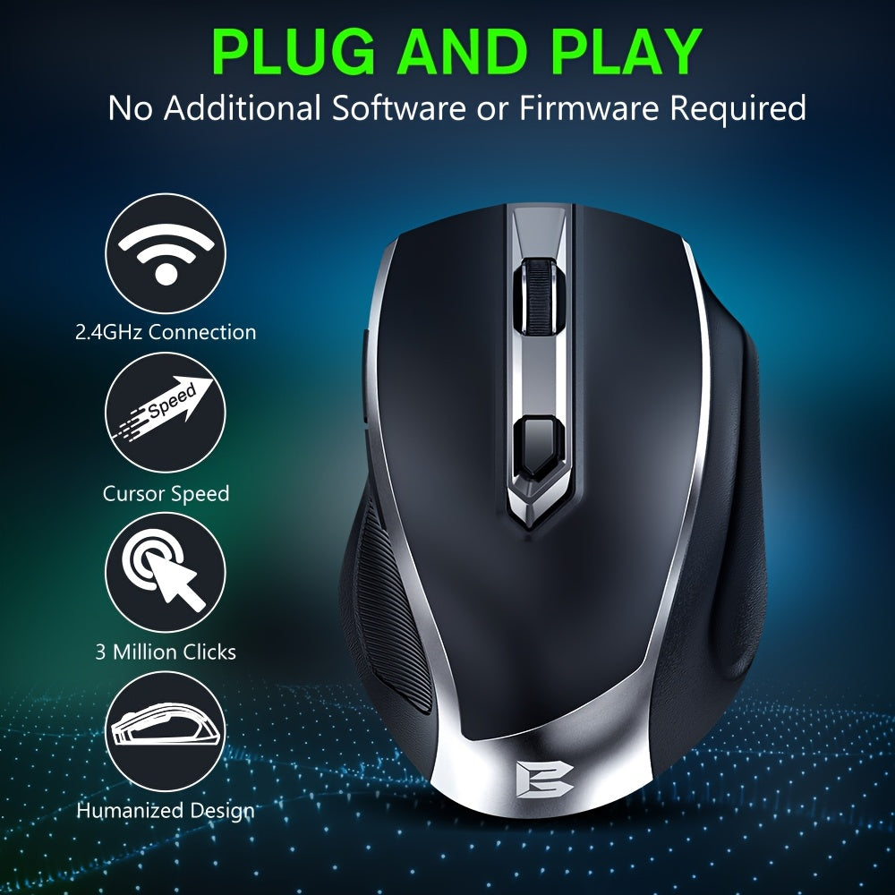 TEMU Km-4 Wireless Gaming Mouse, Cordless Computer Mice With 2.4ghz Technology,, Silent Clicks, - Right Handed, Gaming Mouse Wireless, Wireless,