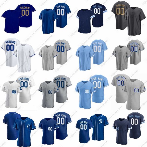 2023 Custom Baseball Jerseys Witt Jr Brett Perez Jackson Chapman Merrifield Taylor Barlow Clarke Cuas Garrett Greinke Hernandez Keller Lyles