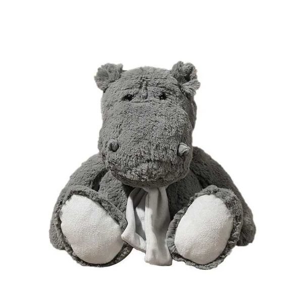 Plush Dolls 25cm Hippo Plush Toy Cartoon Plushie Animals Doll Soft Stuffed Cuddle Toys For Kids Girls Boys Children GiftsY2412167PDT