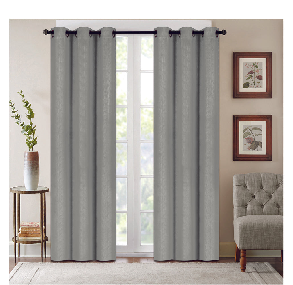 Denver Embossed Energy-Saving 63" or 84" Curtains - 84-Inch - Light Grey