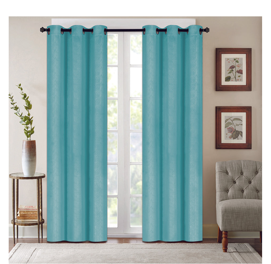 Denver Embossed Energy-Saving 63" or 84" Curtains - 84-Inch - Teal