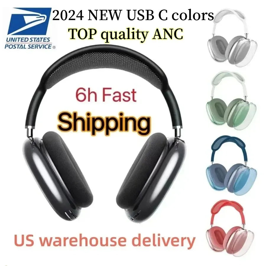 For Apple Max ANC Metal bluetooth Headphone Accessories Transparent TPU Solid Silicone Waterproof Protective case Headphones Pro 2 Headset cover Cas