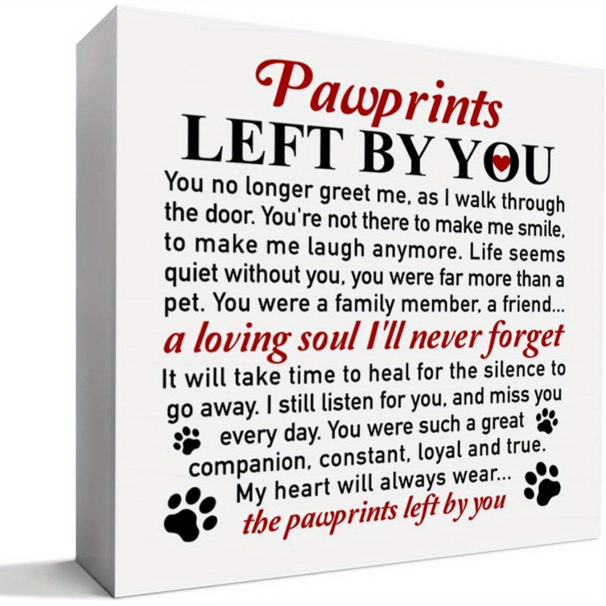 TEMU " Memorial Pet Loss Gift - Remembrance Keepsake With Pvc Tabletop Decor, For Lovers, No Power Needed, Pet Loss Support, Decorative Pet Item,