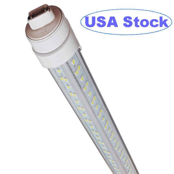 LED Light Bulbs 8 Foot, 2 Pin 144W 6500K, T8 LED Tube Lights, R17D LED 8Foot, HO Rotatable LED Shop Lights, Clear Cover, Dual-Ended Power, R