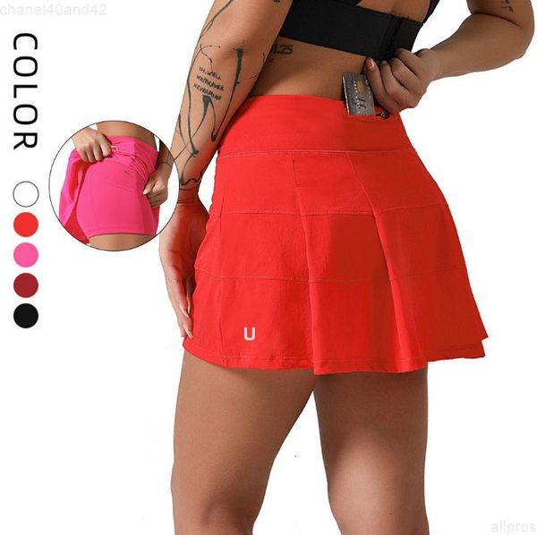 Women Sports Yoga Skirts Workout Zipper Pleated Tennis Skirt Anti Exposure Fitness Sports Skirt New Arrivals