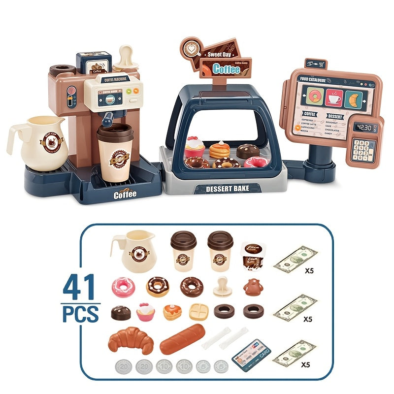 TEMU Toy And Cash Register Kit With Sound Light, Kids Kitchen Pretend Play Sets Kitchen Appliances Toy For Boys Girls, Toy Gift, Christmas Toy Gift