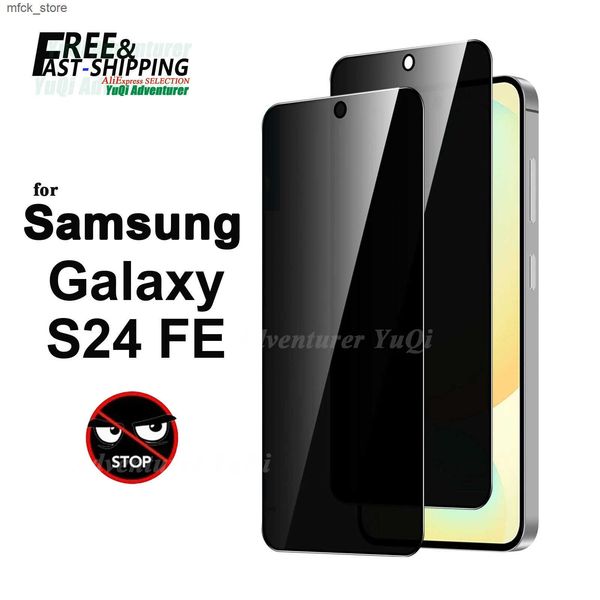 Cell Phone Protectors Spy Screen Protector For Galaxy S24 FE 6.7 inch Privacy Tempered Glass 9H Anti Peep Scratch SELECTION High Aluminum J2