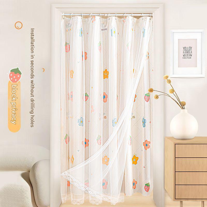 YL-36768 living room bedroom air conditioning partition curtain blocking curtain curtain punch-free partition rental room door curtain screen