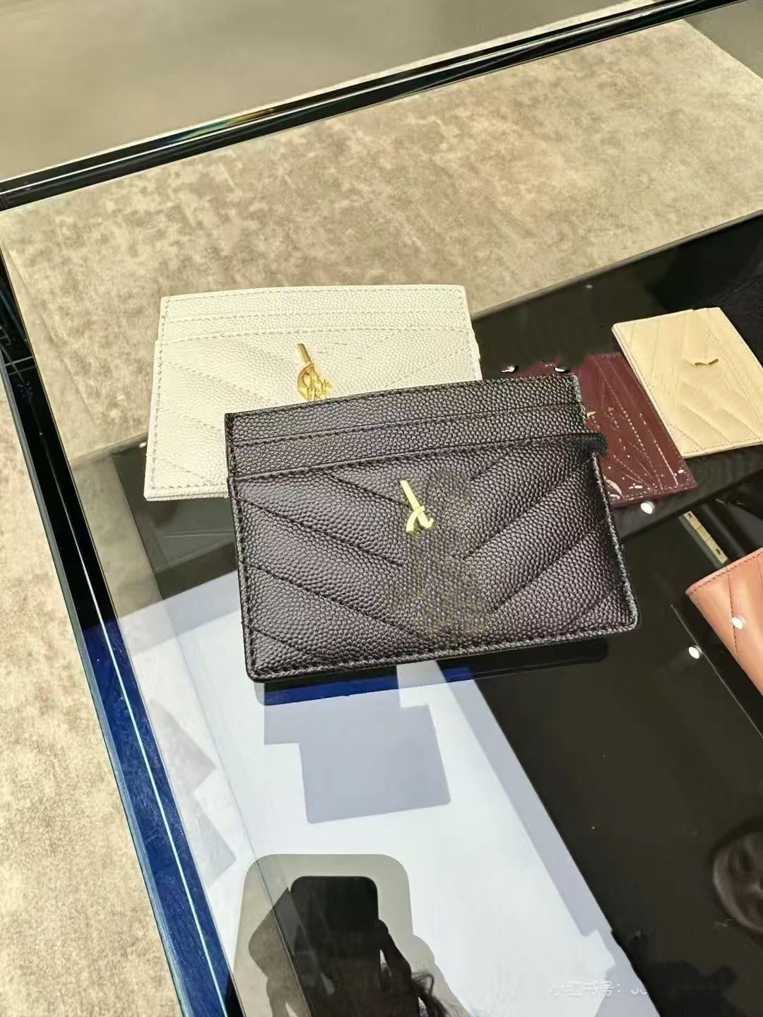 New bag Designers Credit Holders Mini Wallets High Quality For Mens And Womens Genuine Leather Pure Color Card Holder Purses Wallet With Box