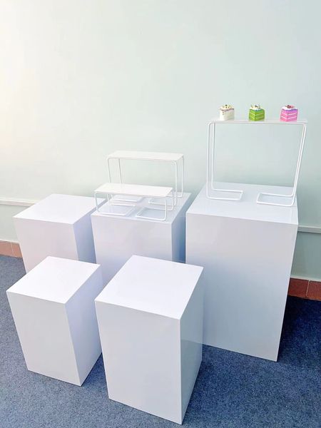 8PCS Wedding Table Centerpieces Decoration Business Meeting Buffet Cake Holder Event Ladder Dessert Stand Candy Bar Window Display Column Te