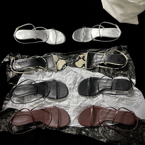 Top quality minimalism khait Low heels sandal Buckle Strap Dress shoes for womens Kitten heels Real leather Luxury designer shoe Office shoe