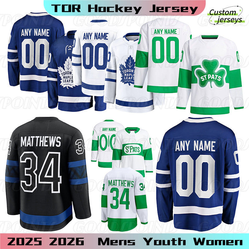 Torontos Hockey jersey William Nylander #34 Austonn matthewss Maple Leafs jersey Mitchell Marner Domi Marner McMann Ekman-Larsson Muzzin 2025 mens h