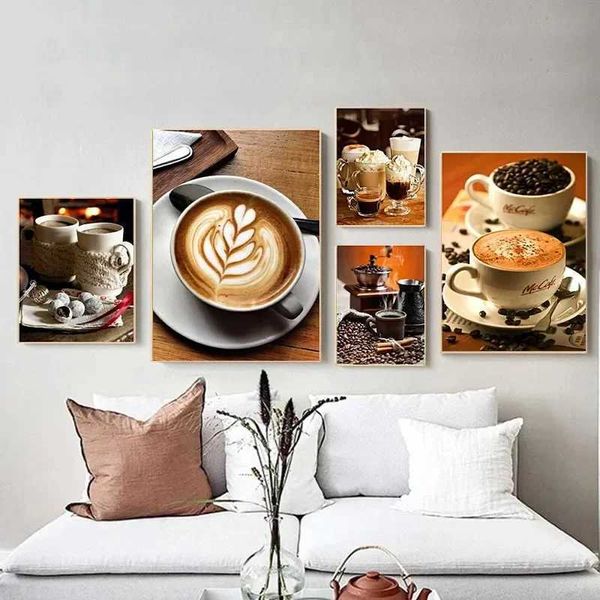 Retro Coffee Cups Canvas Painting Nordic Cafe Posters and Prints Wall Art Picture for Cafe Home Decor Restaurant Kitchen Cuadros Y240808