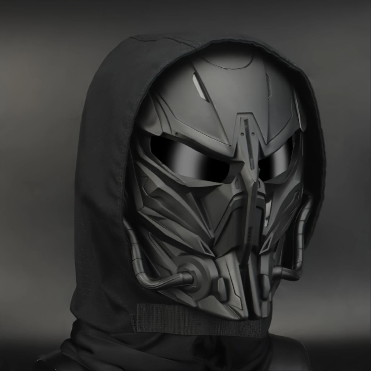 TEMU Cyberpunk Cool Futuristic Mask, Face Mask - Cosplay Photo Props, Rave Party Supplies, Gift & Collection, Men's Breathable Mask, Halloween Music