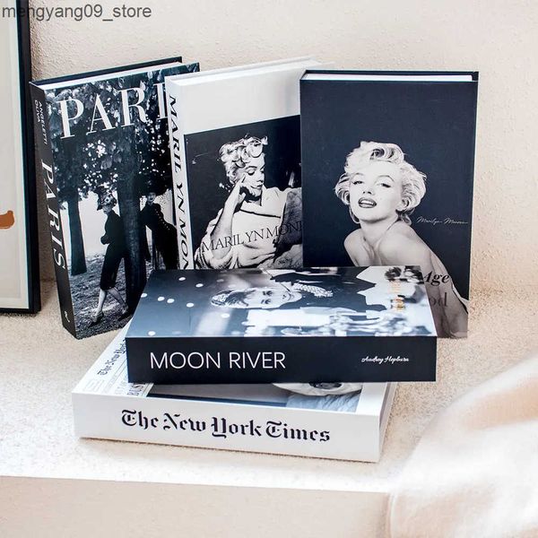 Other Home Decor Black And White Miss ic Luxury Fake Book Model Coffee Table Decoration Books Club Villa Hotel Decoration Fashion Props Home