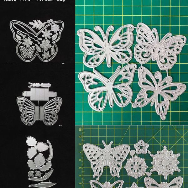 Update New 4Pcs Butterfly Metal Cutting Dies For DIY Scrapbooking Album Decoration Eming Die Cuts Three-Dimensional Wer Cards Making