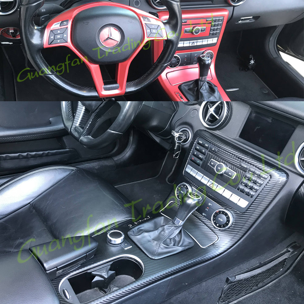 For Mercedes SLK R172 2011-2016 Car-Styling 3D-5D Carbon Fiber Car Interior Center Console Color Change Molding Sticker Decals