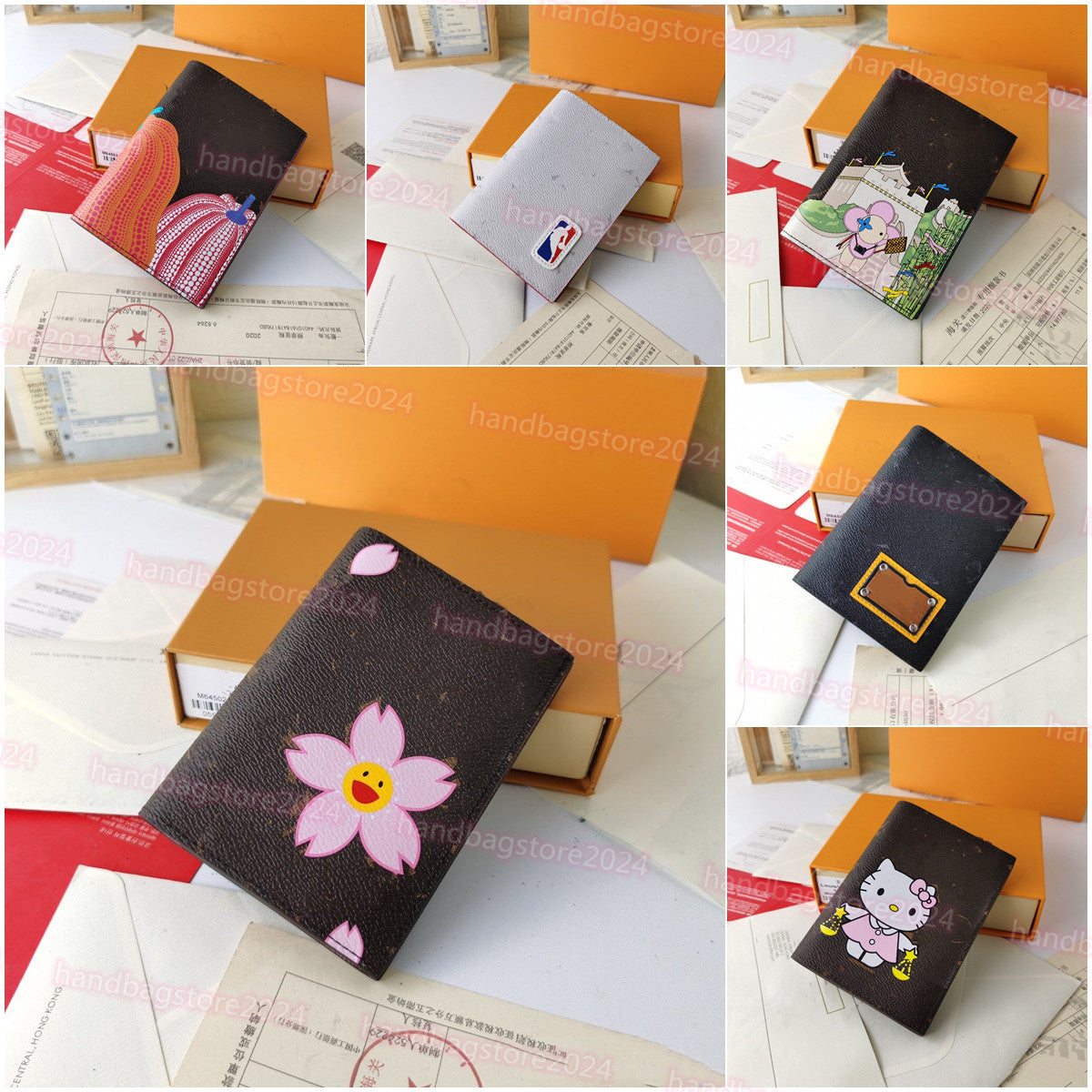 Men designer wallet flowers plants wallets fashion surfin canvas slender purse top quality card holder coconut tree luxurys bag Coated canvas open m