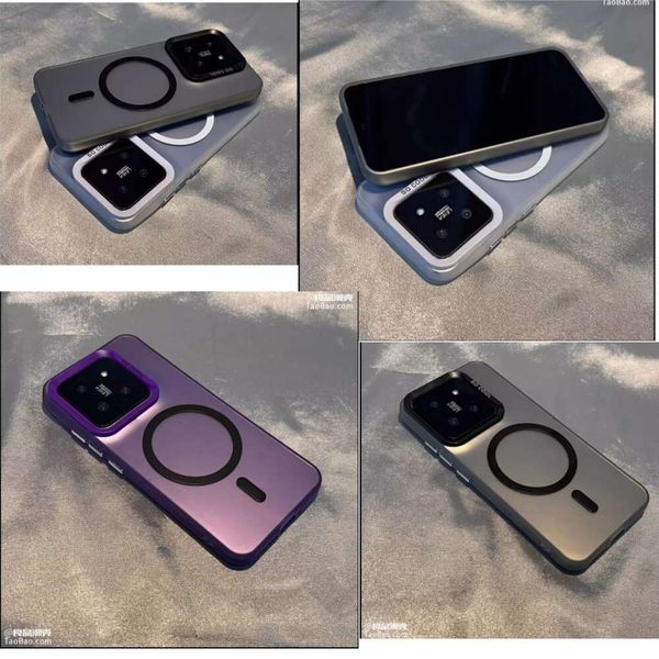 Suitable for iPhone 15 promax, vivo QOO 12-11s metal magnetic anti drop phone case, matte phone case texture