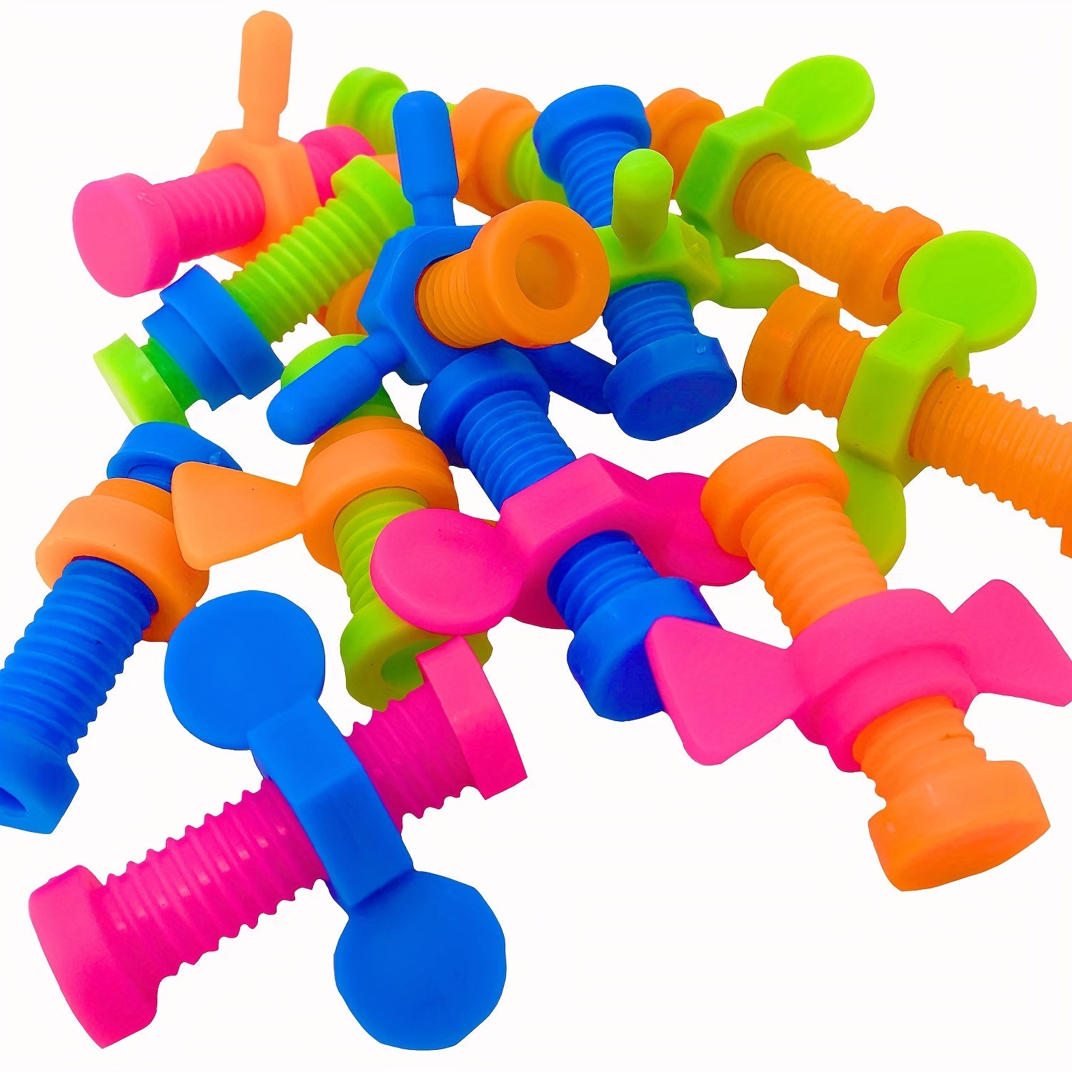 TEMU 4pcs Colorful Parrot Cage Toys - Bolt & Wing Nuts Design, Interactive Foot Talons Toys For Conures, African & More