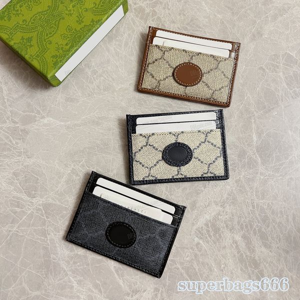 Designer Wallet Card Holders Leather Wallets Mini Wallets Color Ophidia Genuine Leather Card Holder Coin Purses Men Women Brown Key Ring Cre